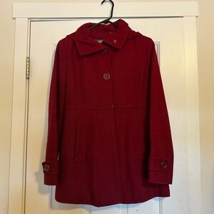 Kenneth Cole Wool Blend Coat with Removable Hood Size 2
